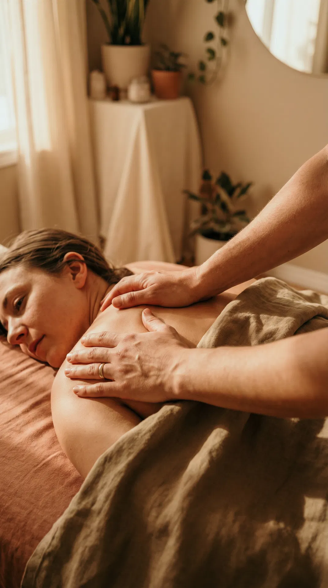 Hands performing bodywork