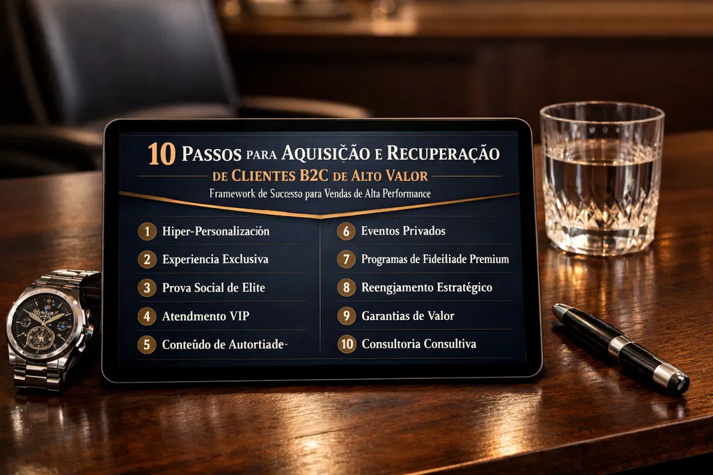 Framework - 10 ações para conquistar ou recuperar clientes para empresas B2C com tíquete médio alto