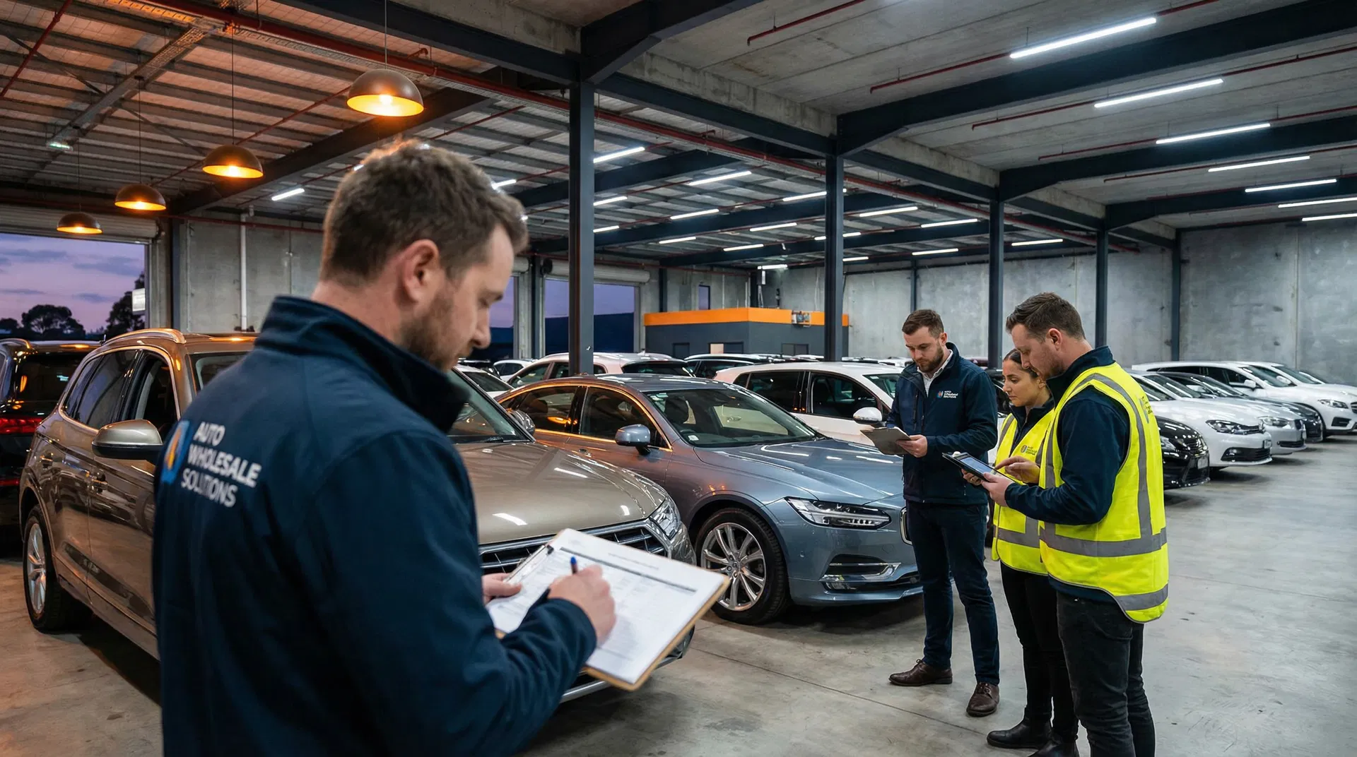 Our team inspecting vehicles