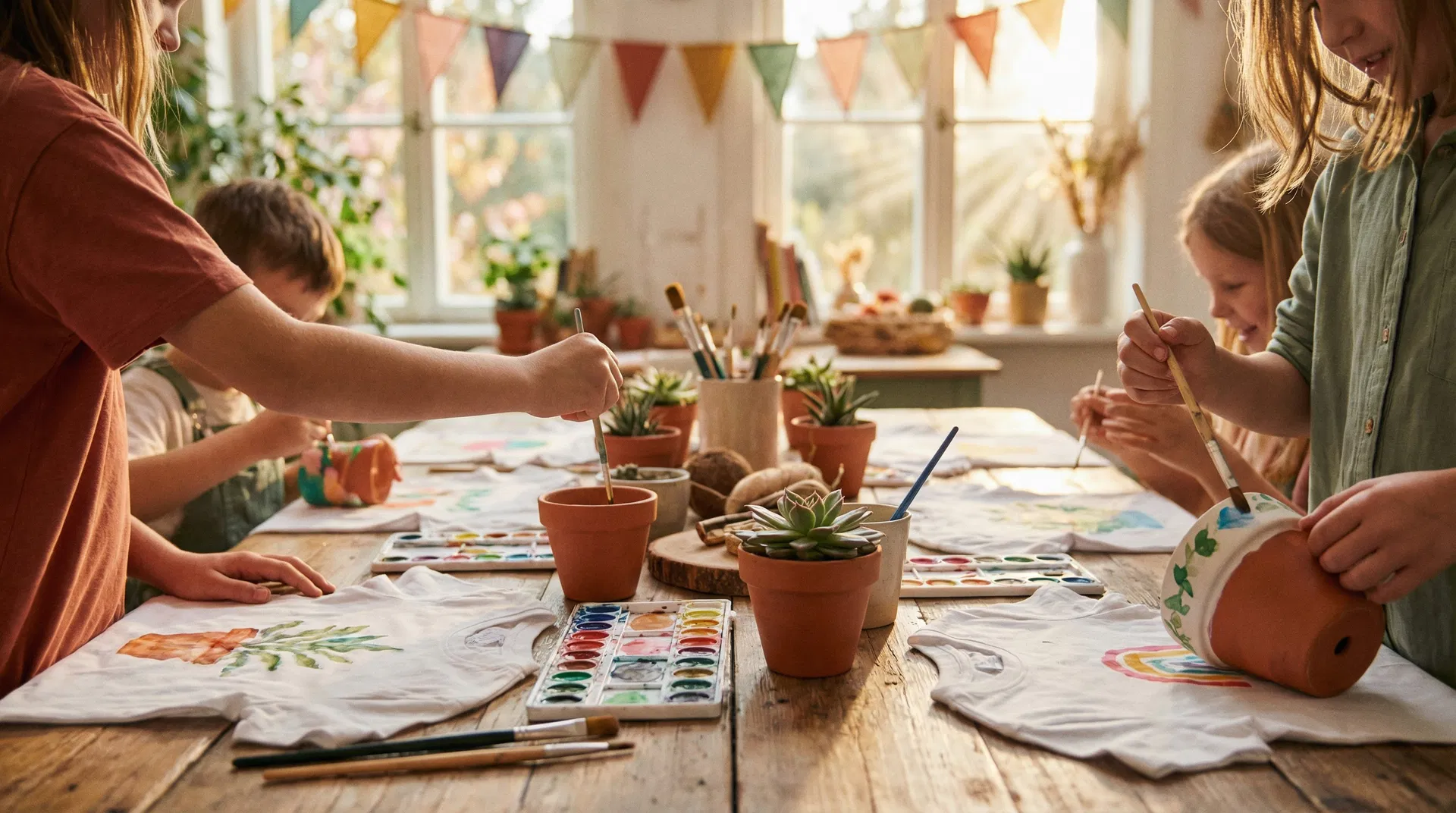 Oficina criativa de pintura com crianças