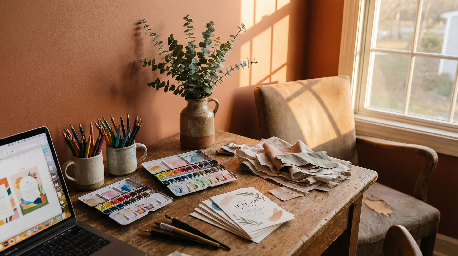 Workspace criativo de Jerusa Vasconcelos