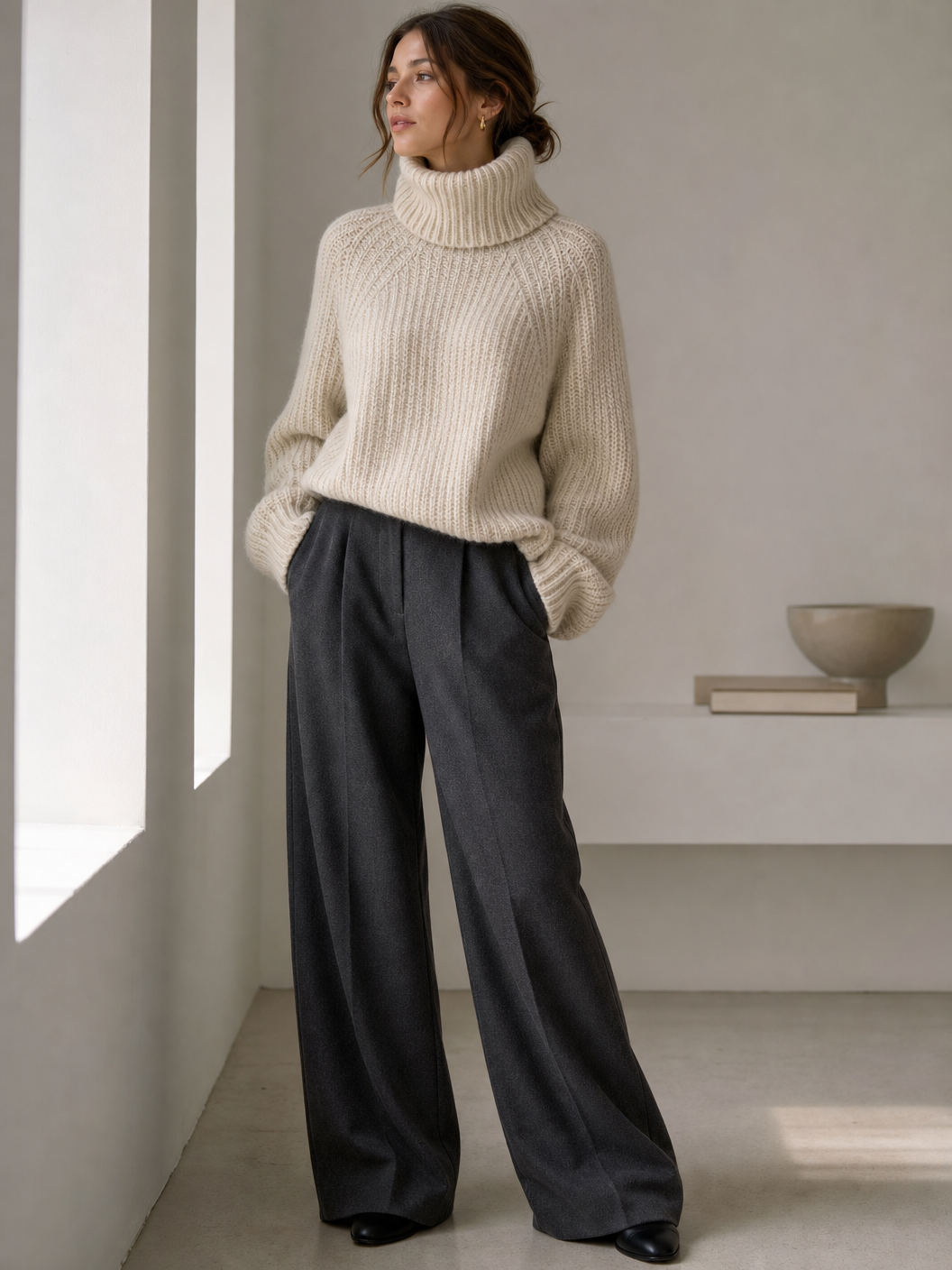Tricô e Calça Wide Leg