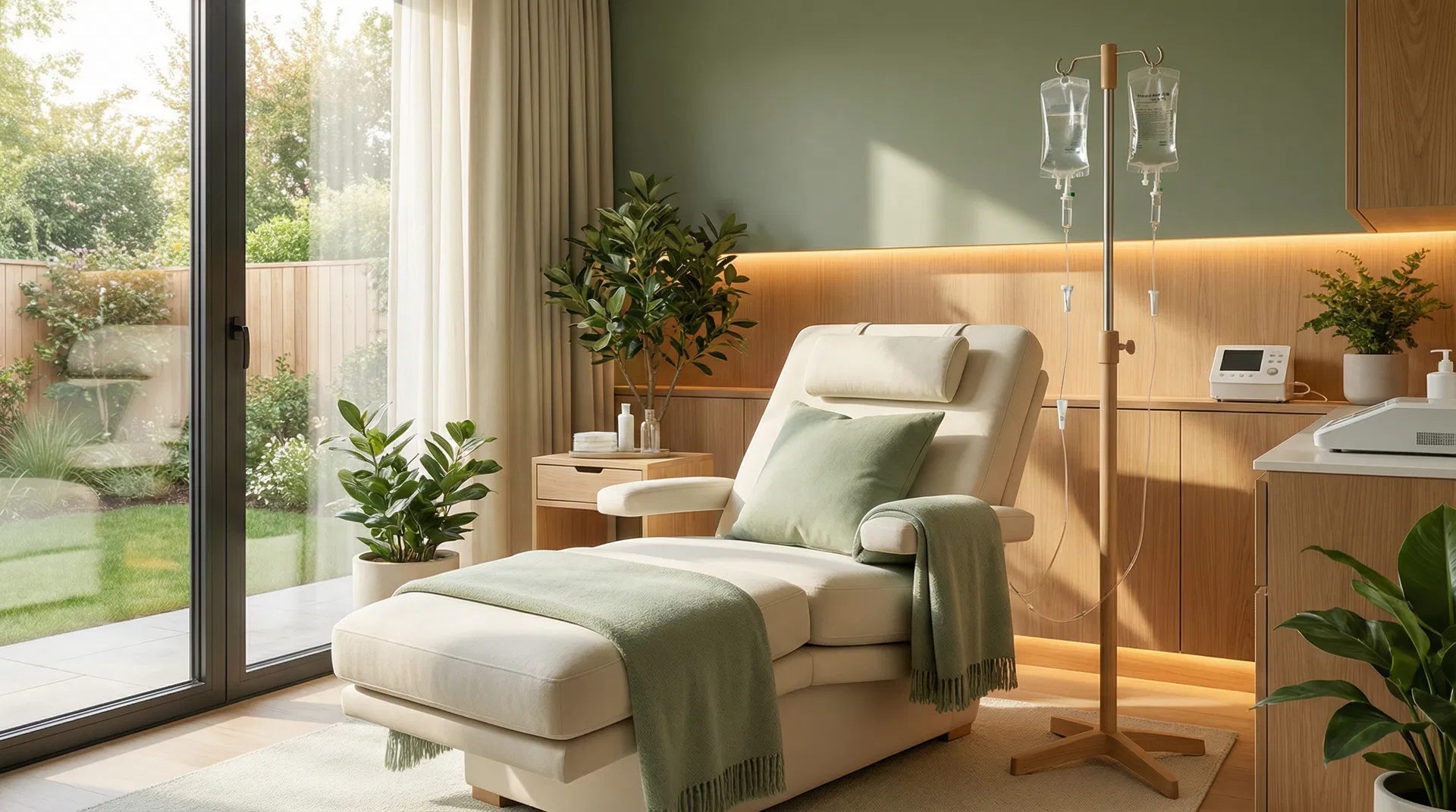 Modern IV therapy treatment room