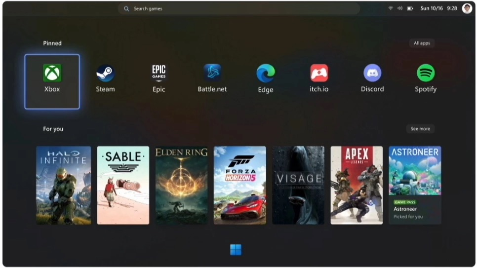 Windows Handheld Mode Concept