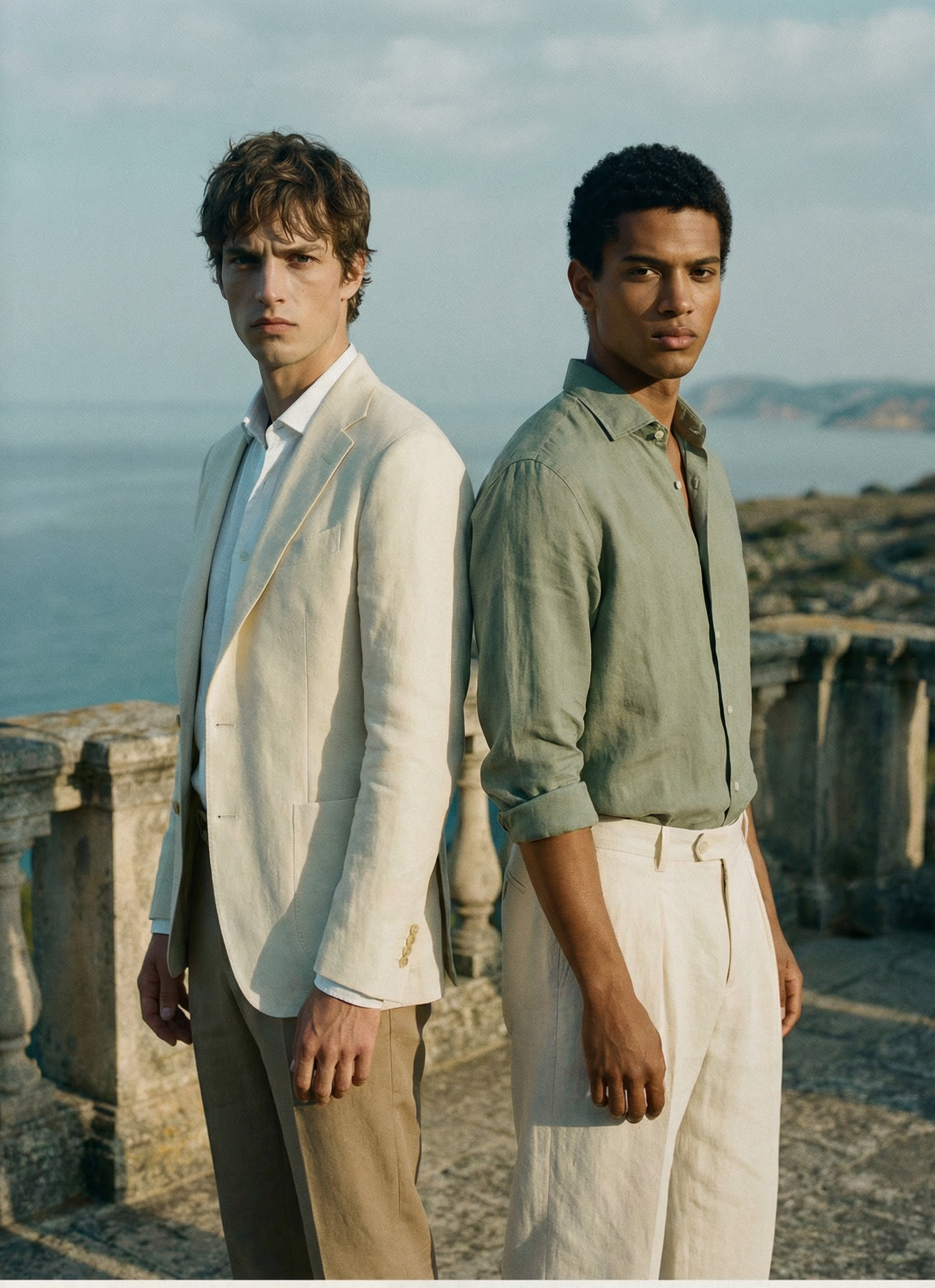 Hero — Two models in editorial old money apparel