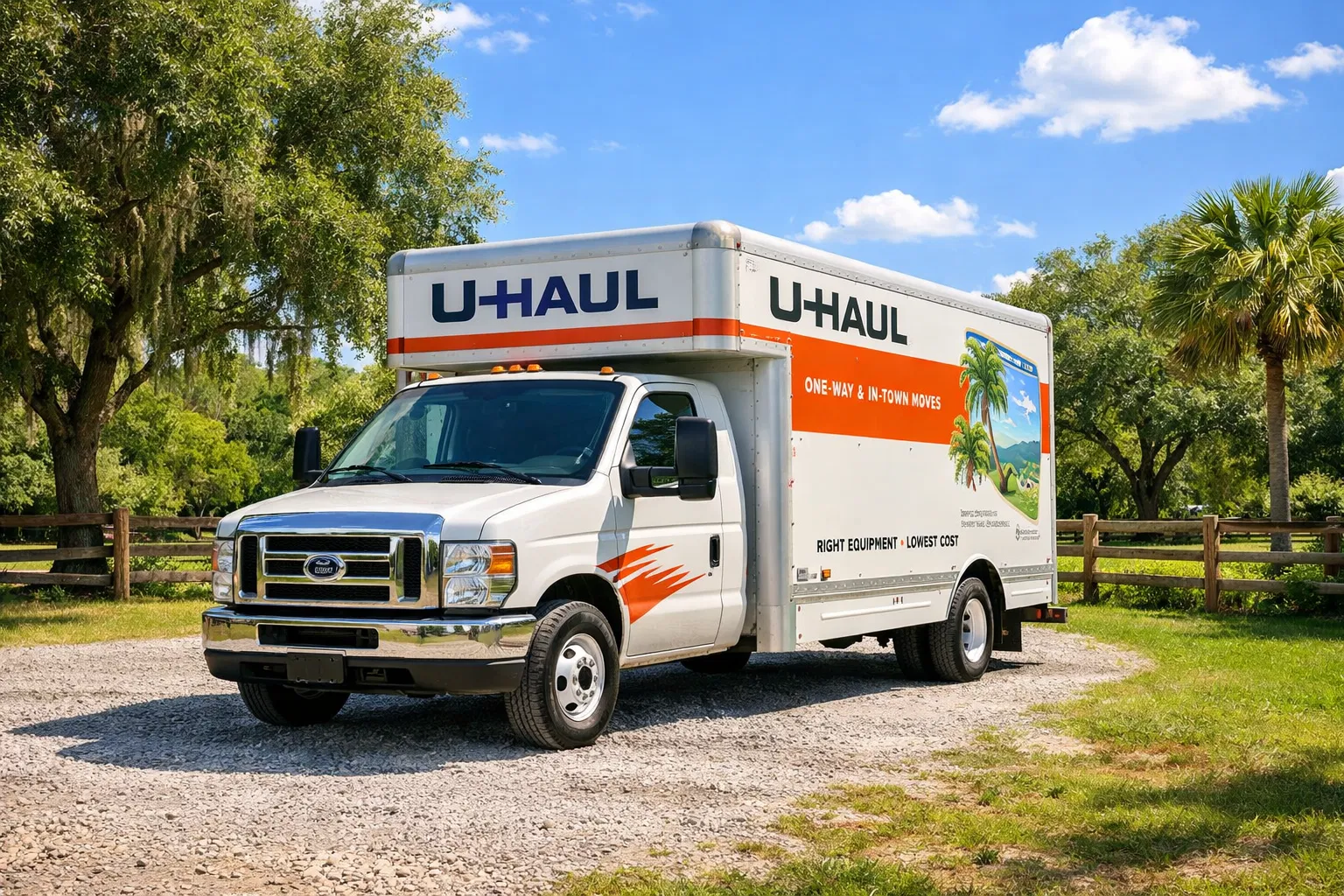 U-Haul truck rental at Happy Campers Rescue Ranch, Dunnellon FL