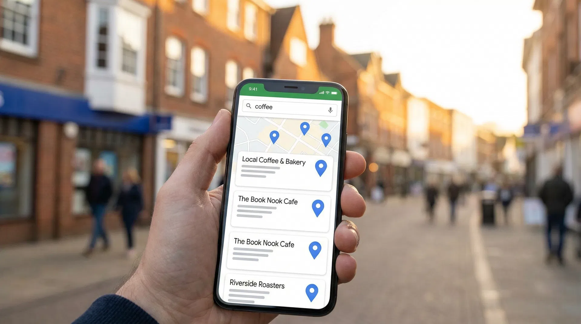 Google Map Pack showing top 3 local business results — Hyper Scale Local helps UK businesses rank in the Google Maps top 3 through expert Google Business Profile optimisation