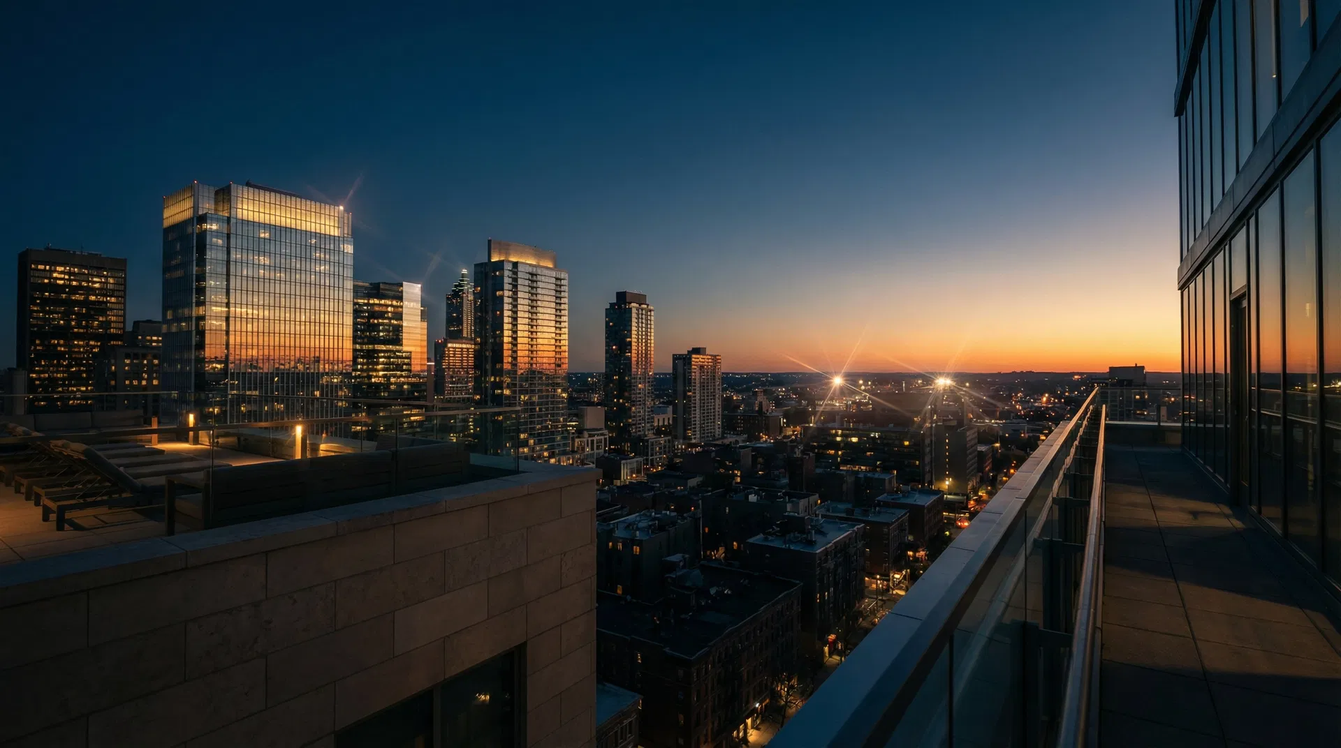 Cityscape at twilight