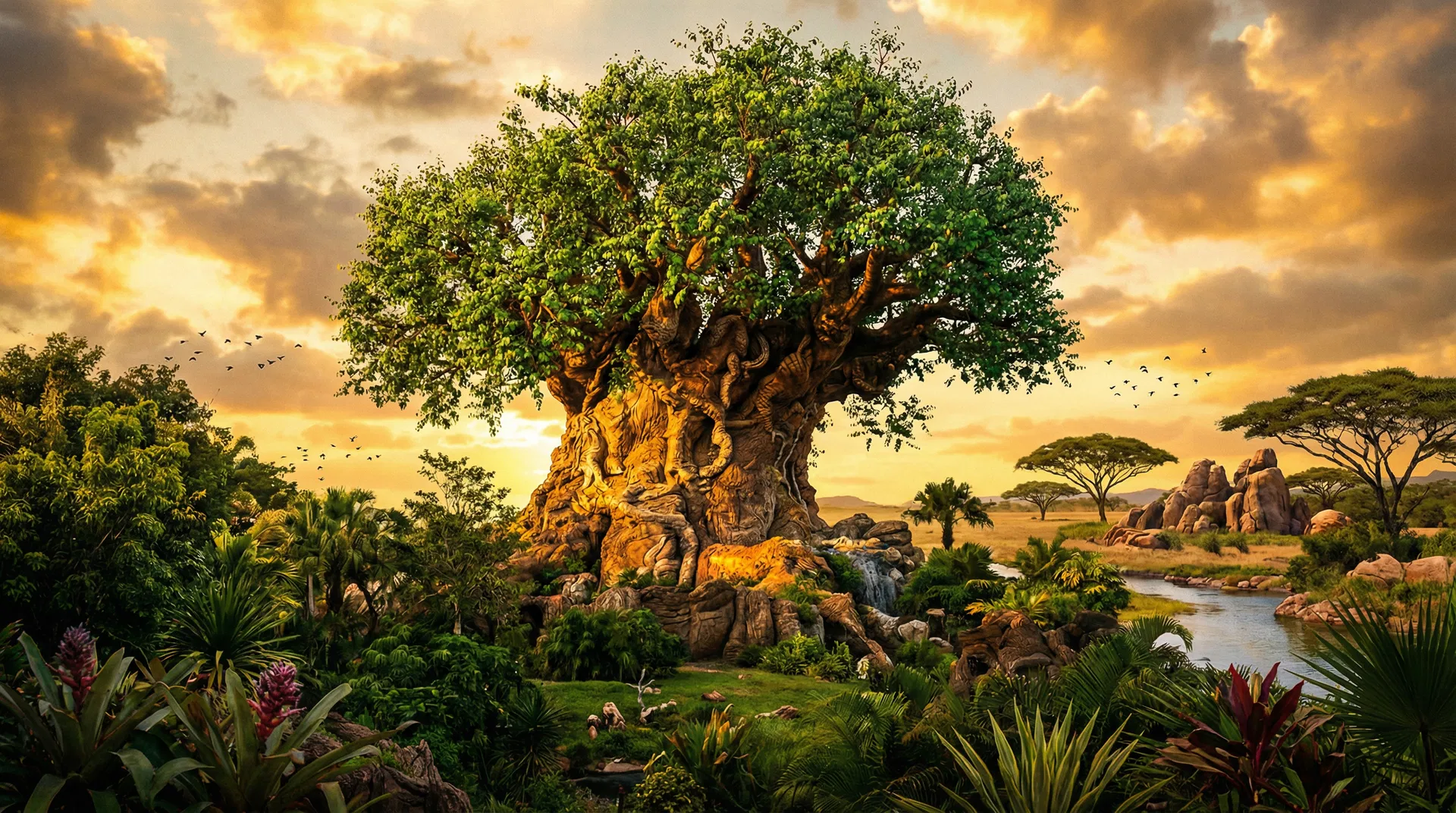 Animal Kingdom Tree of Life at golden hour