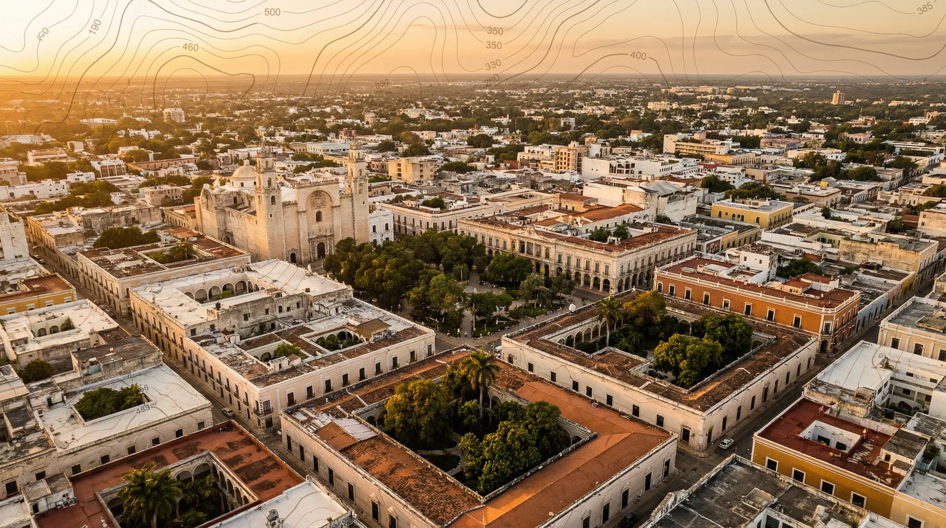 Aerial view of Mérida, Yucatán