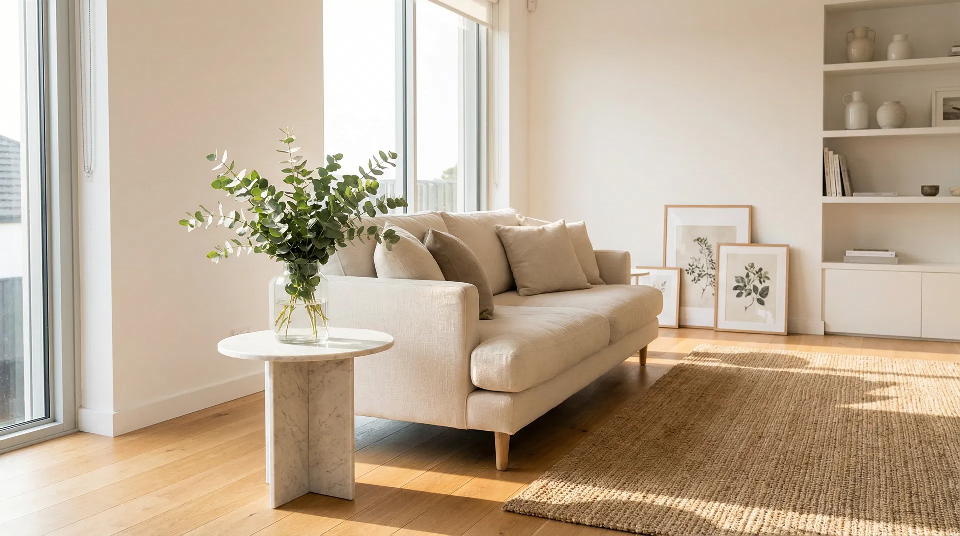 Bright, pristine modern home interior