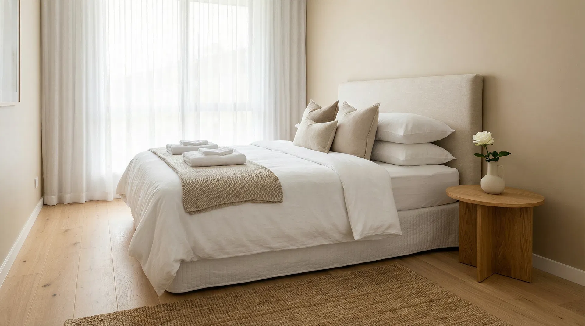 Beautifully clean bedroom