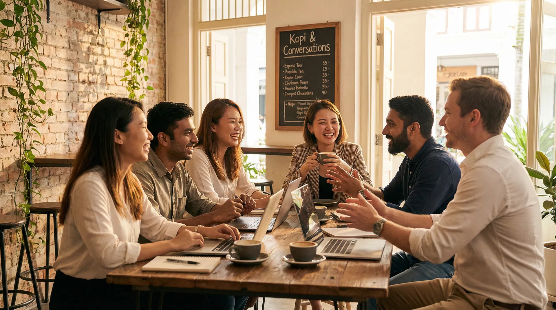 KopiRecruit team collaborating in a warm office setting