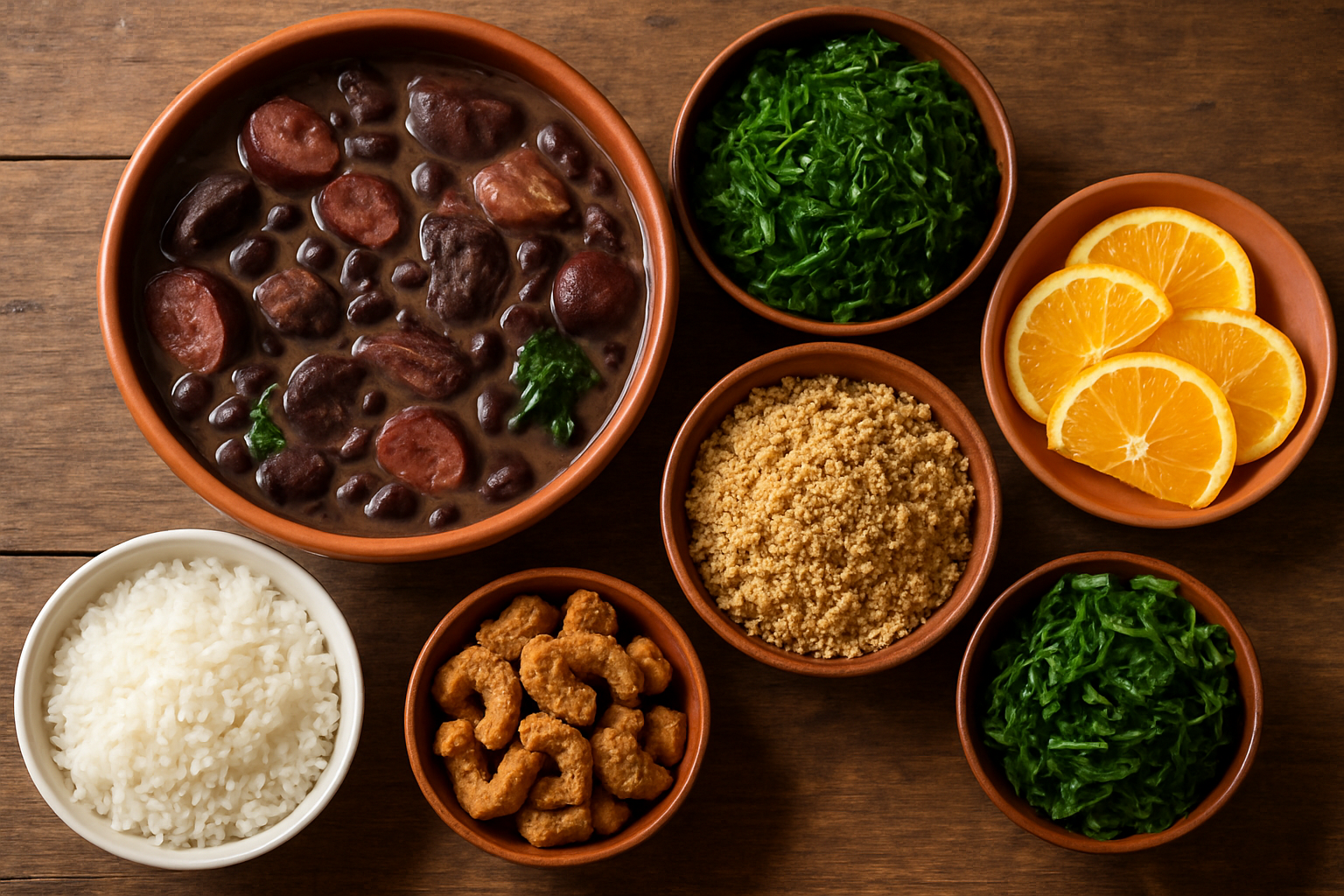 Feijoada Completa Servida na Mesa