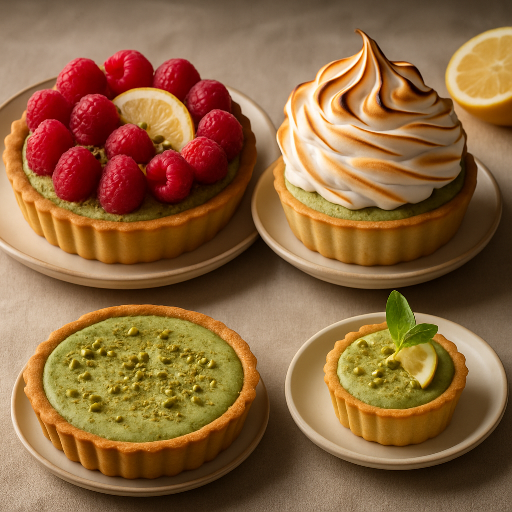 Variações da torta de pistache com limão siciliano