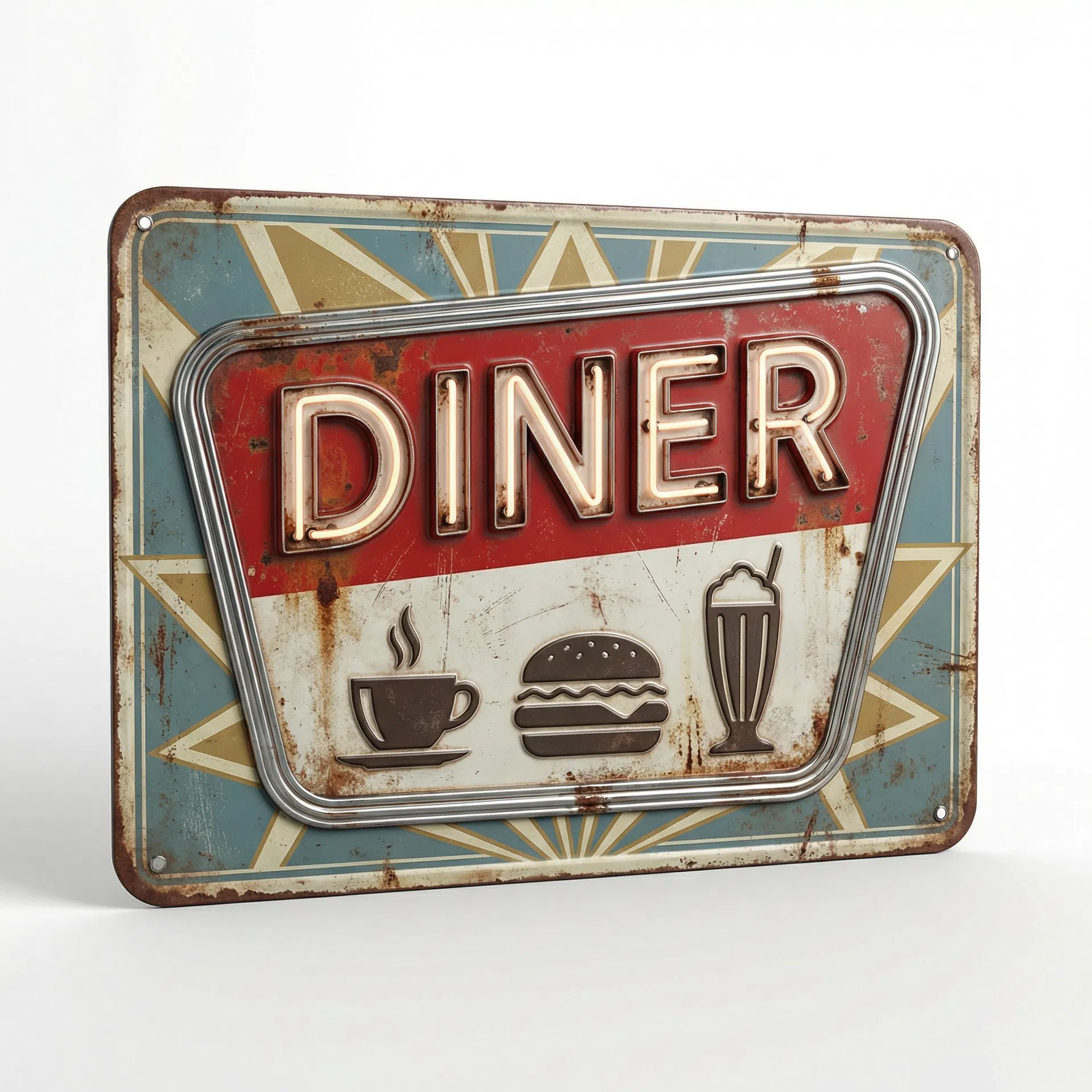 Vintage 1950s Diner Metal Sign