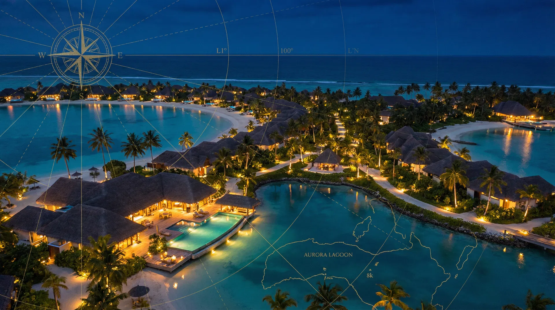 Luxury resort at twilight