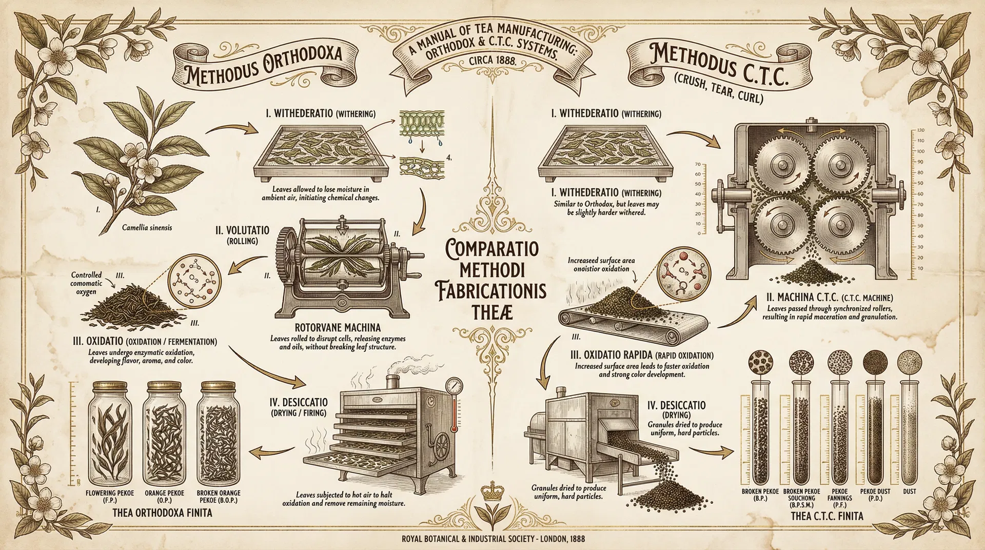 オーソドックス製法とCTC製法の比較図