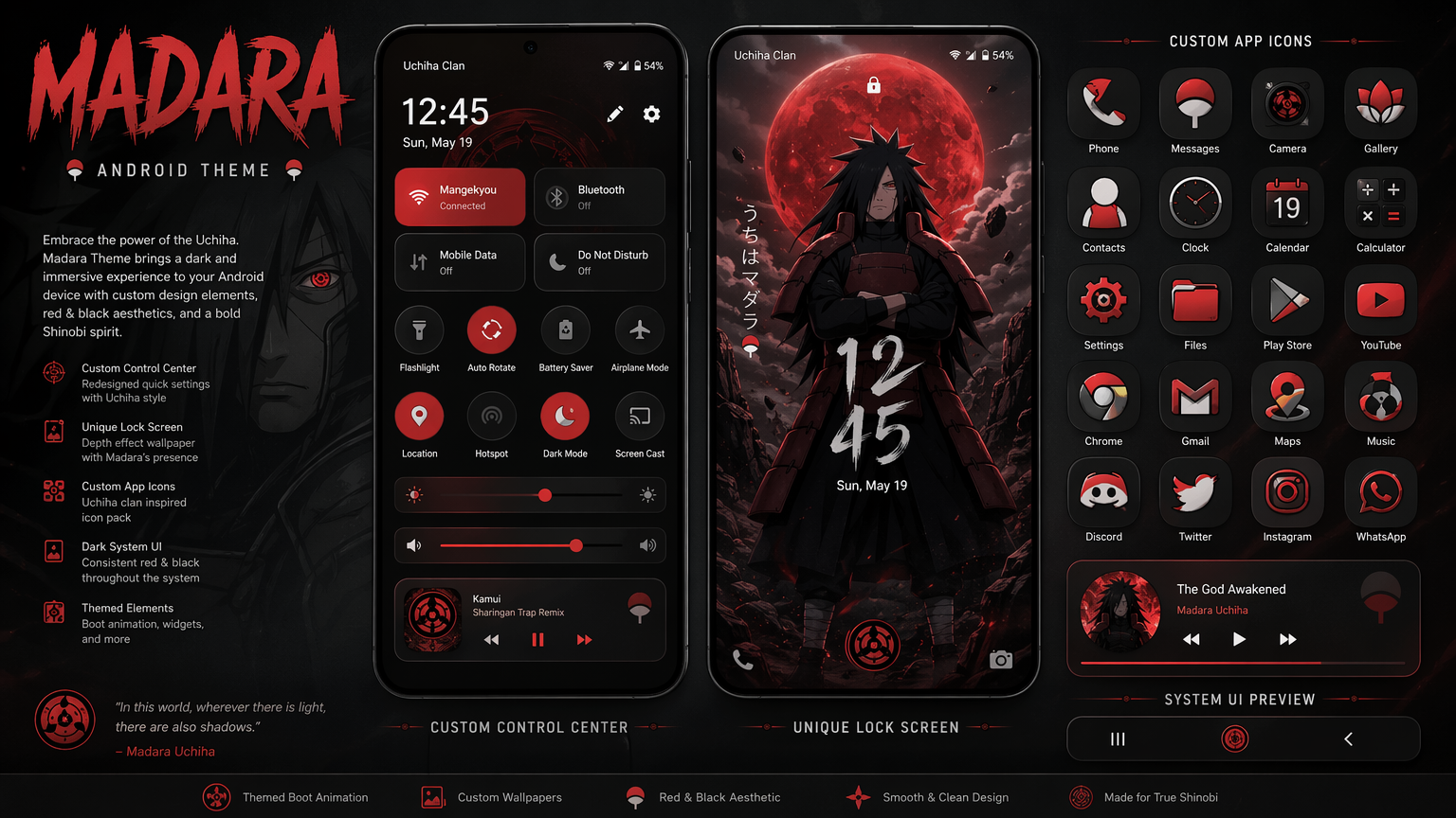 Madara theme miui infinix UI design