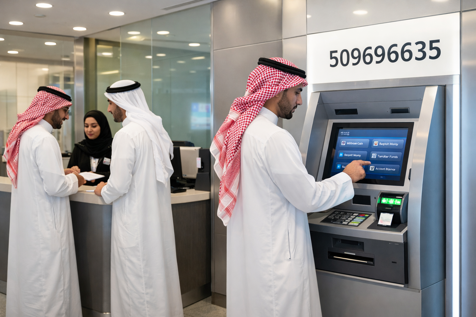 صورة تمثل التعاملات البنكية الحديثة