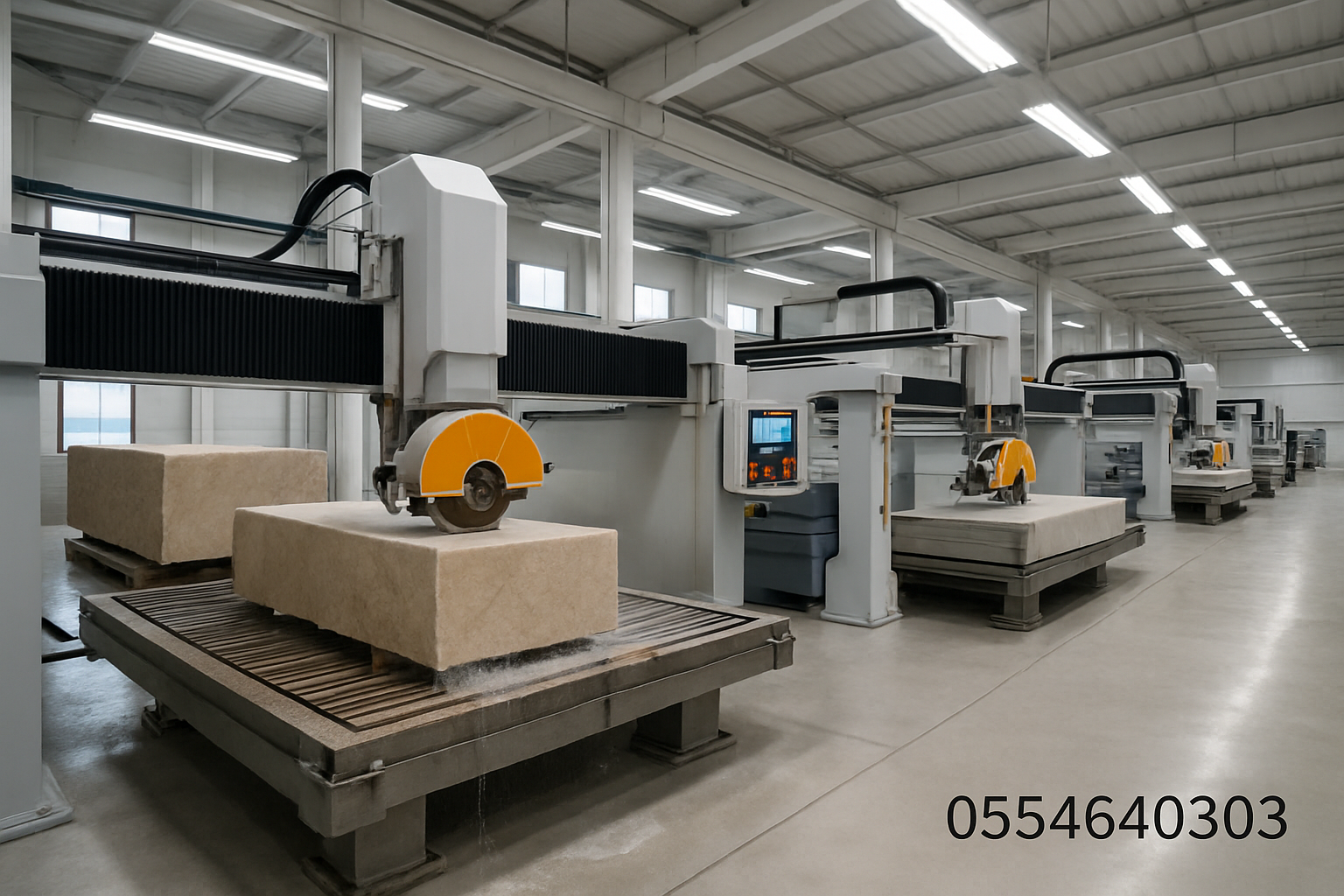 آلات قص الحجر في المصنع