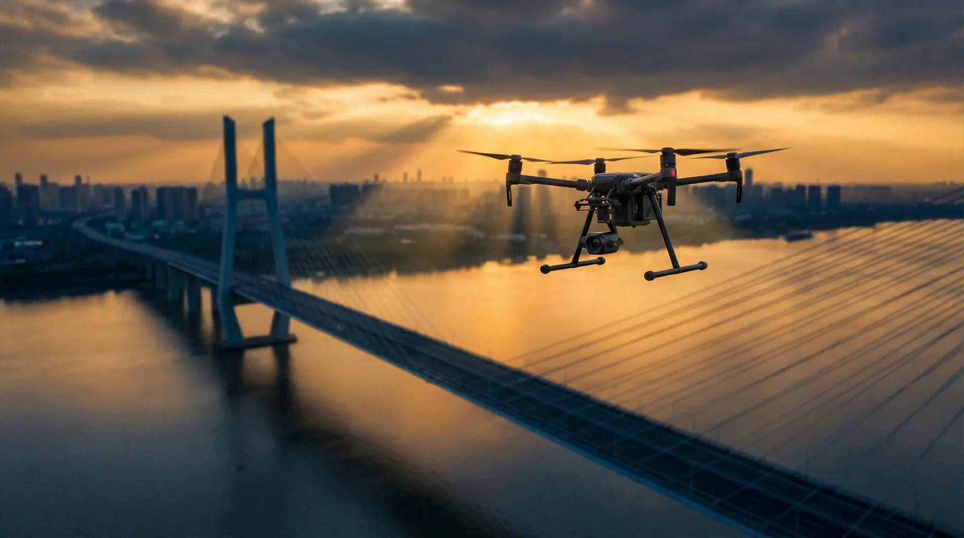 Drone inspeccionando infraestructura
