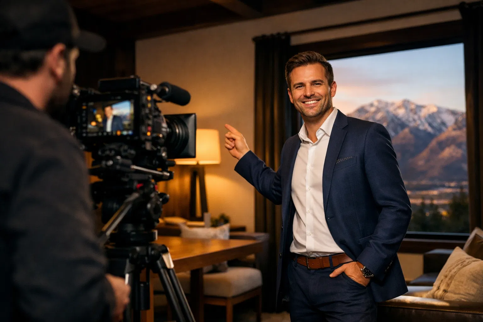 Realtor being filmed