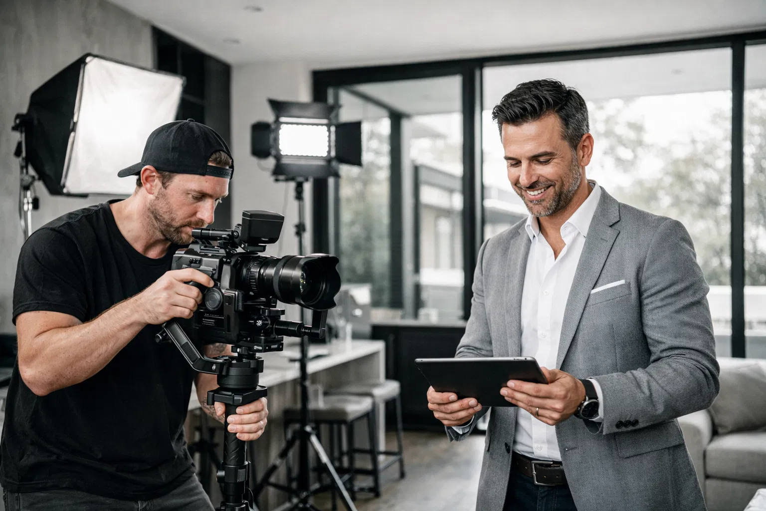 Behind the scenes of a content shoot