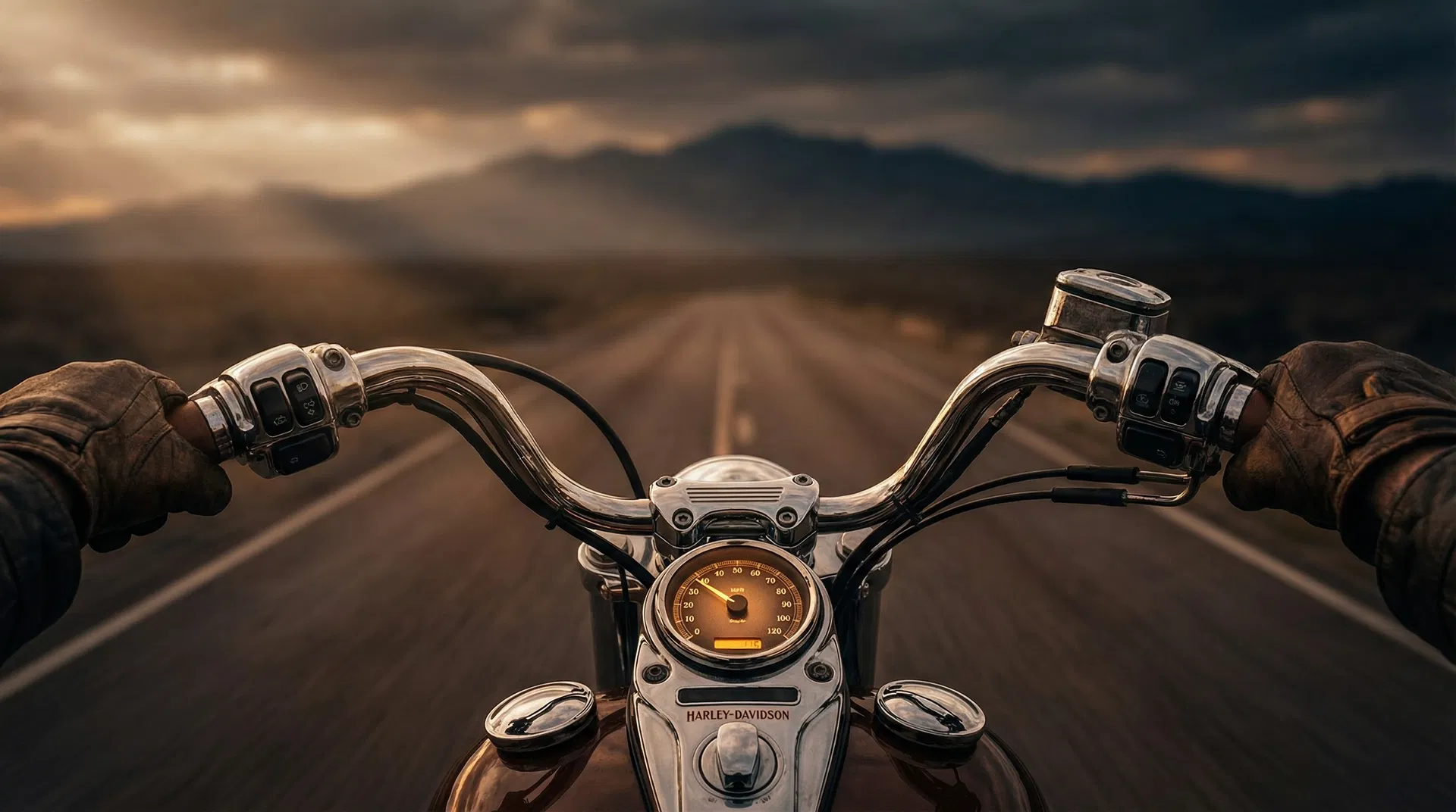 Rider's view of the open road