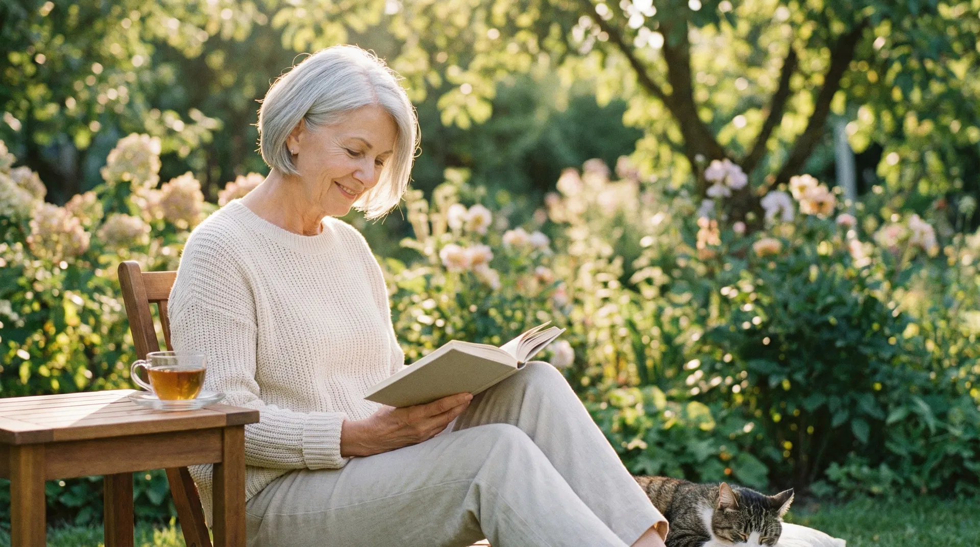 Senior woman enjoying peace of mind with insurance coverage