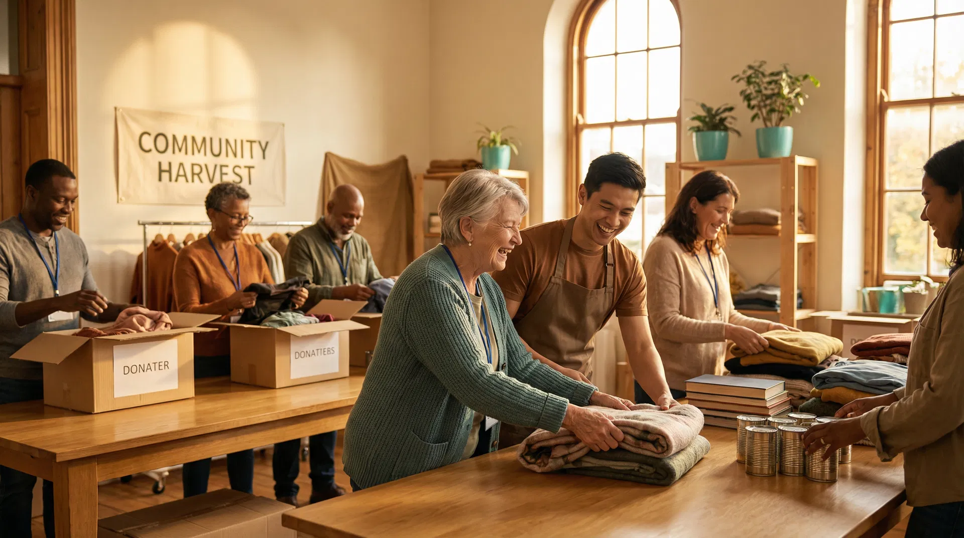 Community members working together