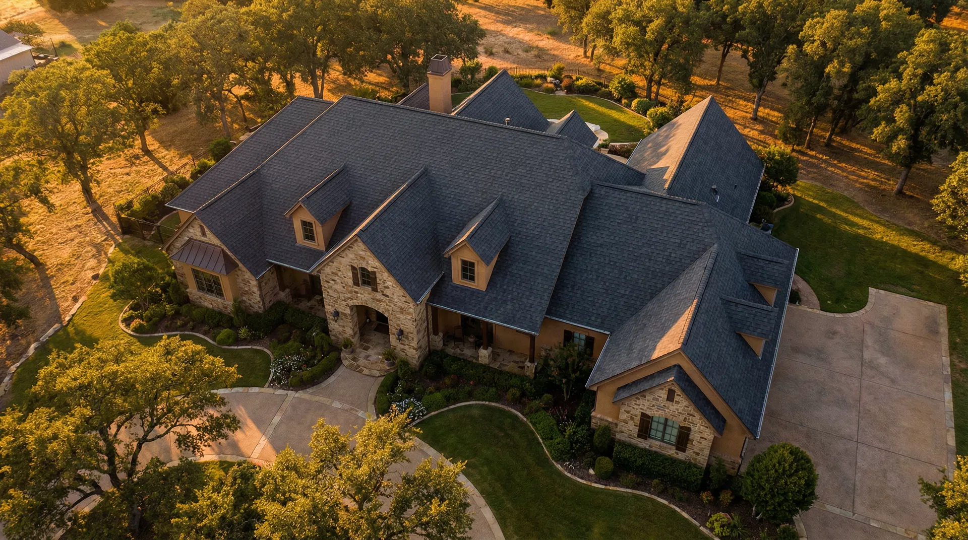 Luxury estate with premium roofing