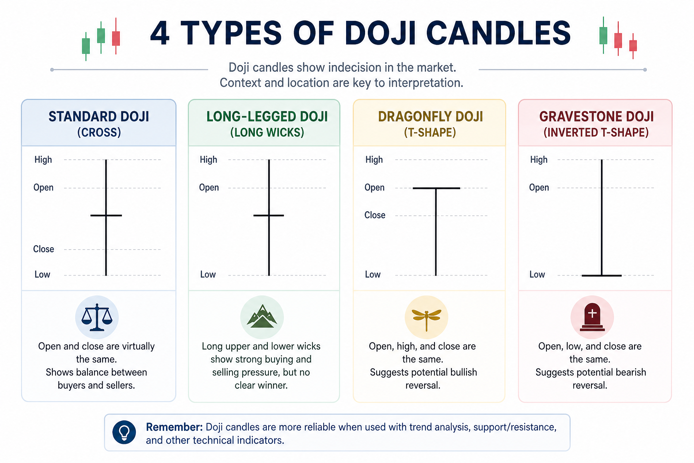 4 Types of Doji Candles