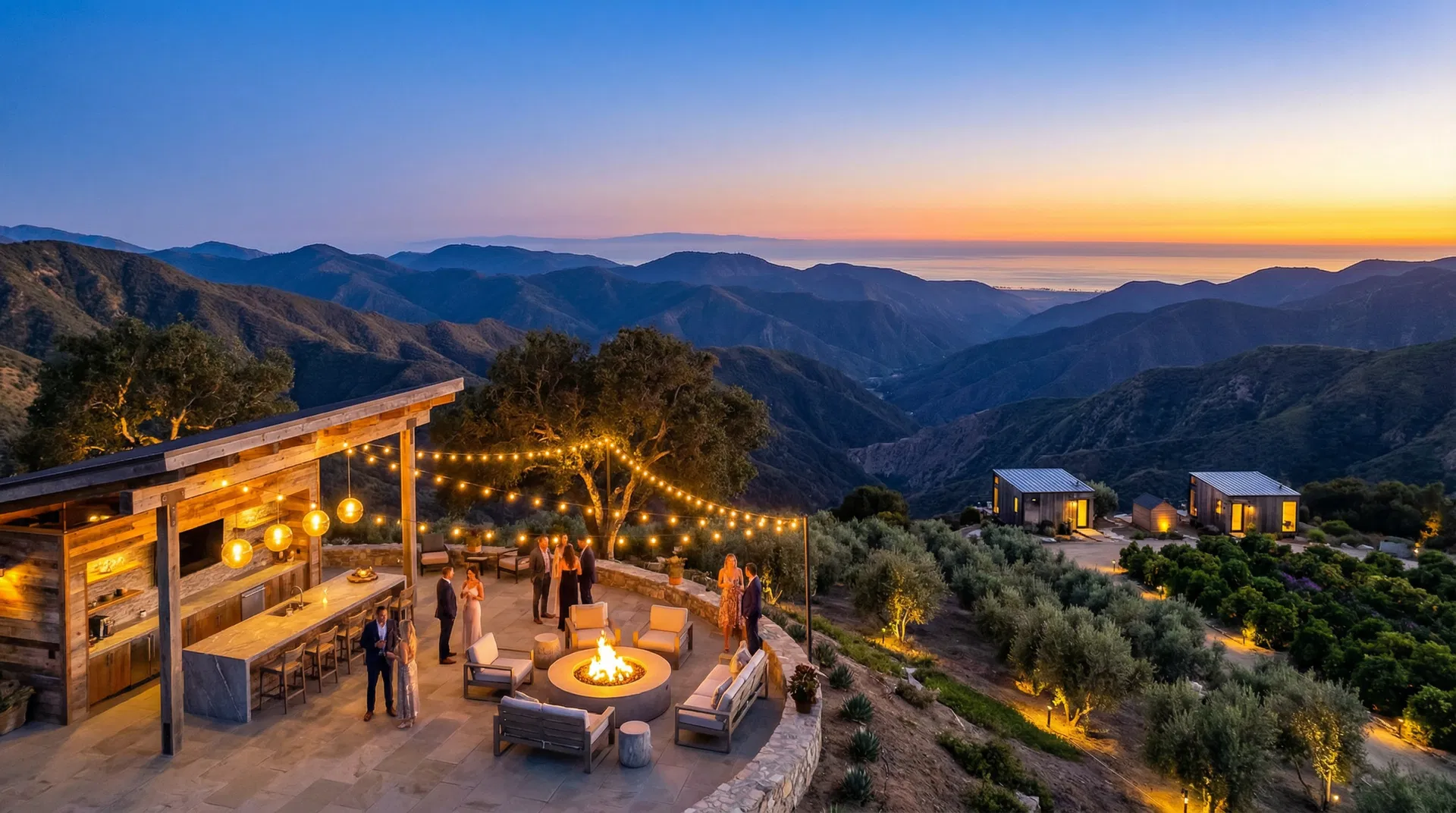 Summit event space at twilight