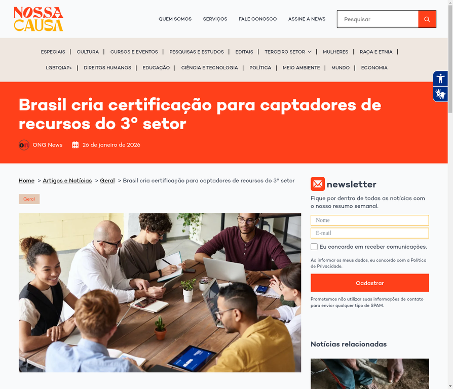Certificação para Captadores de Recursos