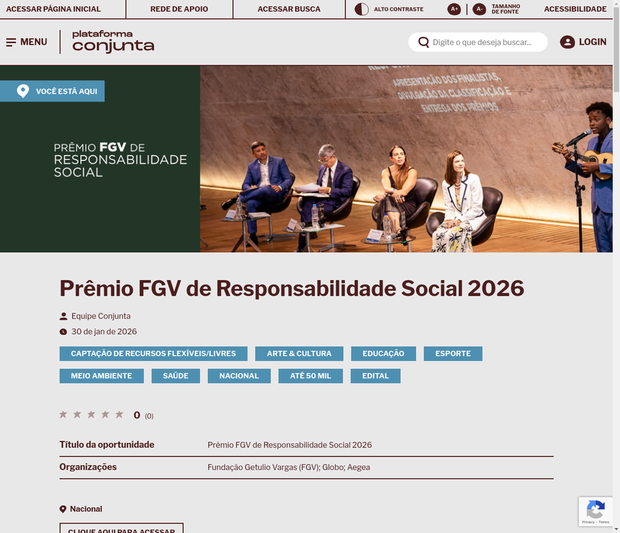 Prêmio FGV de Responsabilidade Social 2026