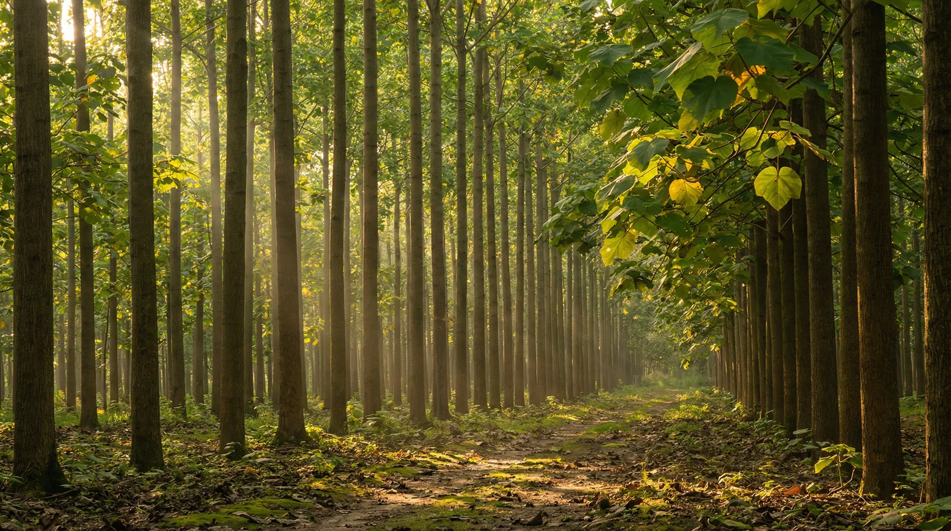 Interior da floresta de Paulownia