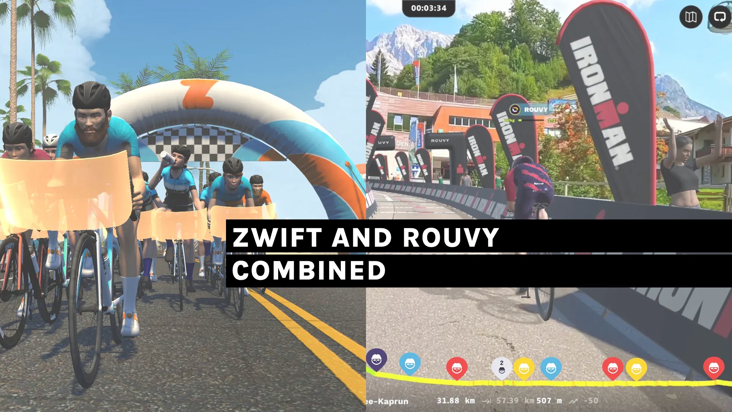 Zwift and ROUVY Combined