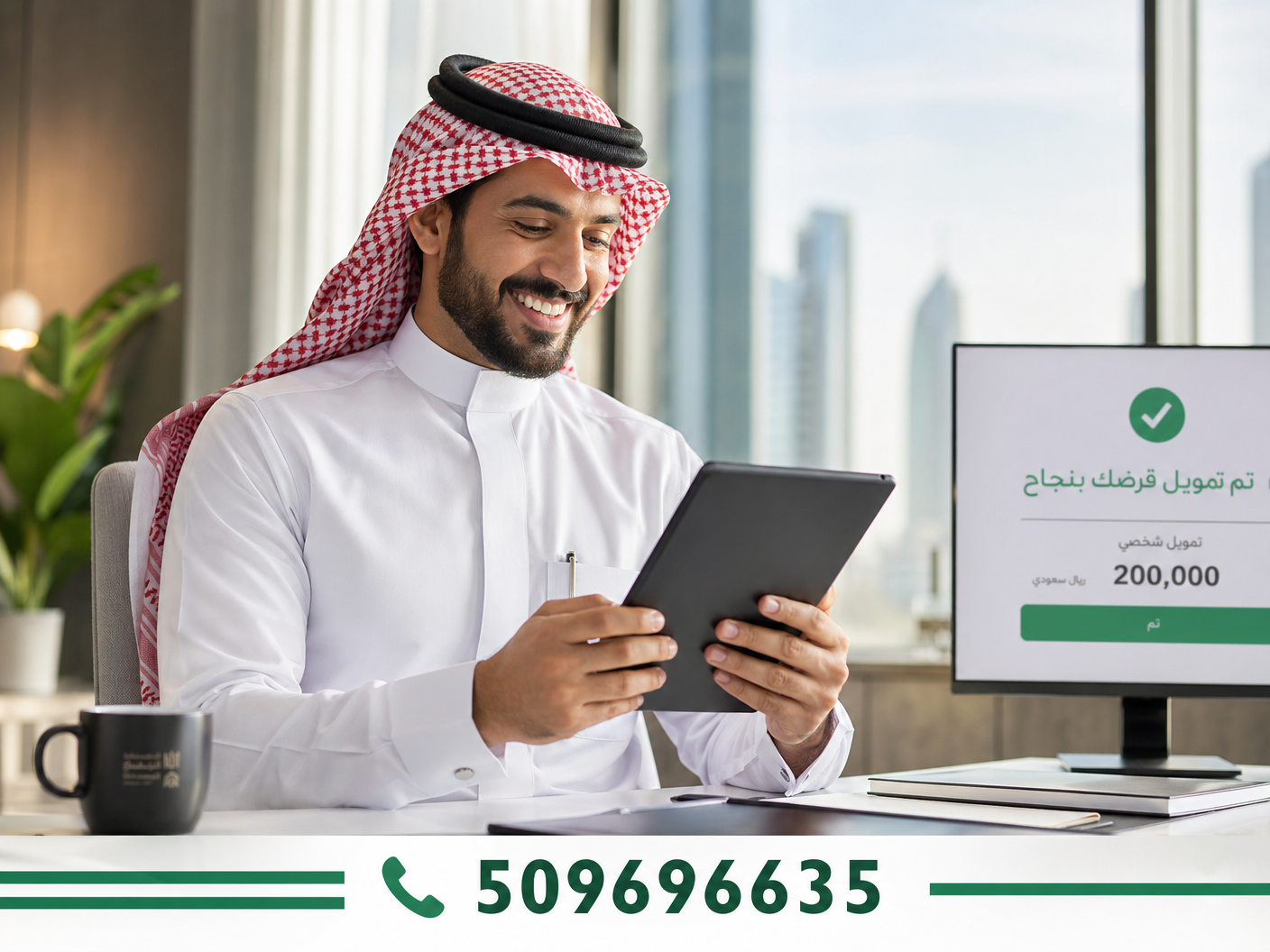رجل أعمال سعودي سعيد بقرض جديد