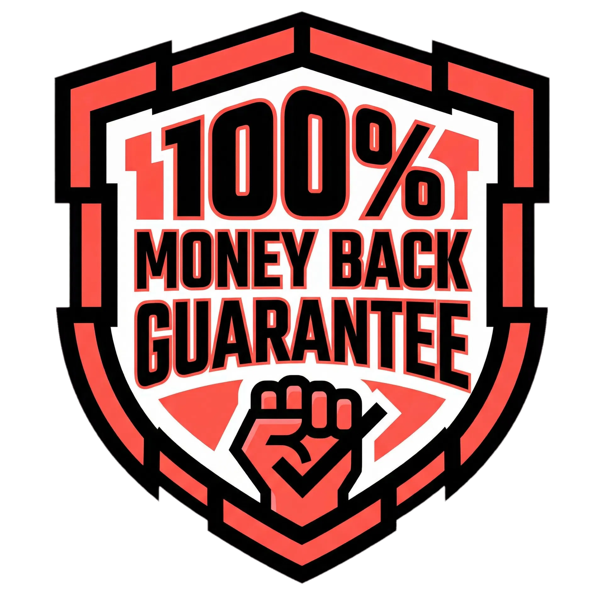 100% Money-back guarantee shield