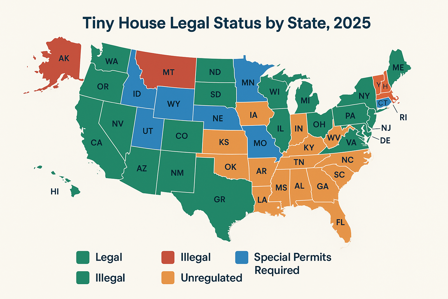 Tiny House Legal Status Map