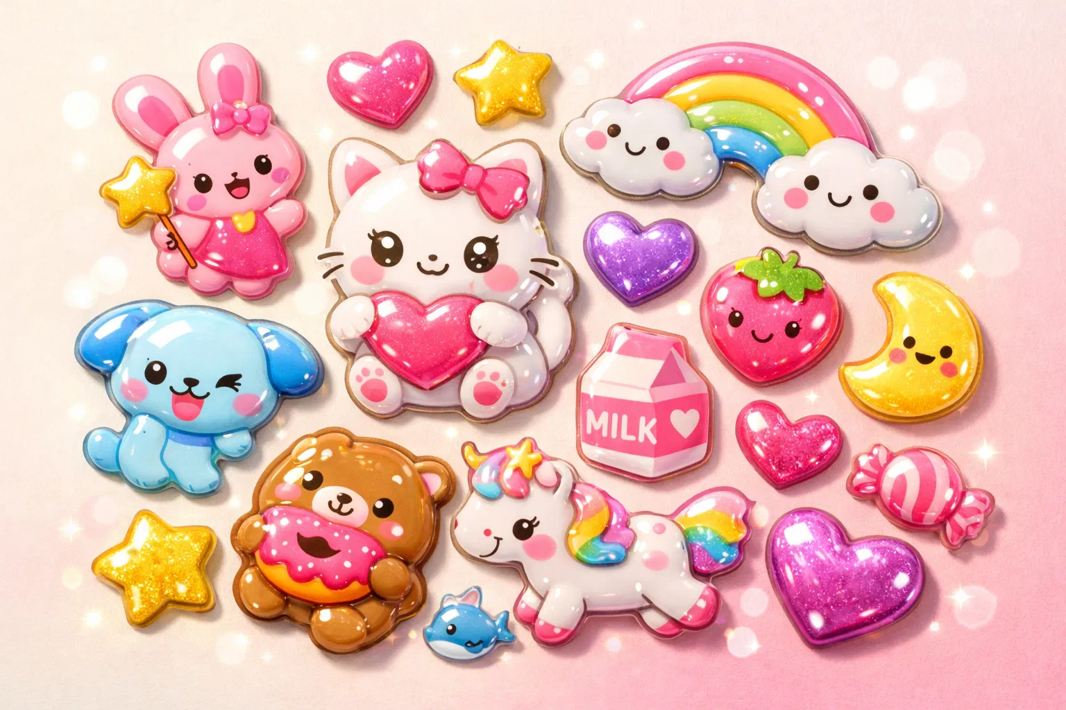 カラフルなぷくぷくシール