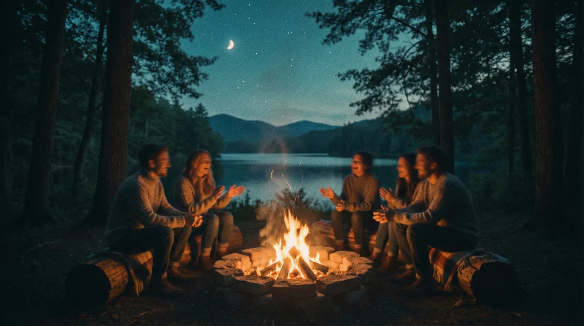 焚き火での語らい