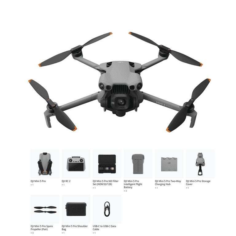 Inhoud van de DJI Mini 5 Pro Fly More Combo