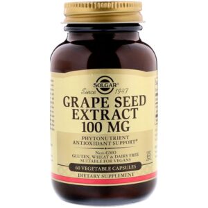 Solgar Extrait de pépins de raisin, 100 mg, 60 gélules