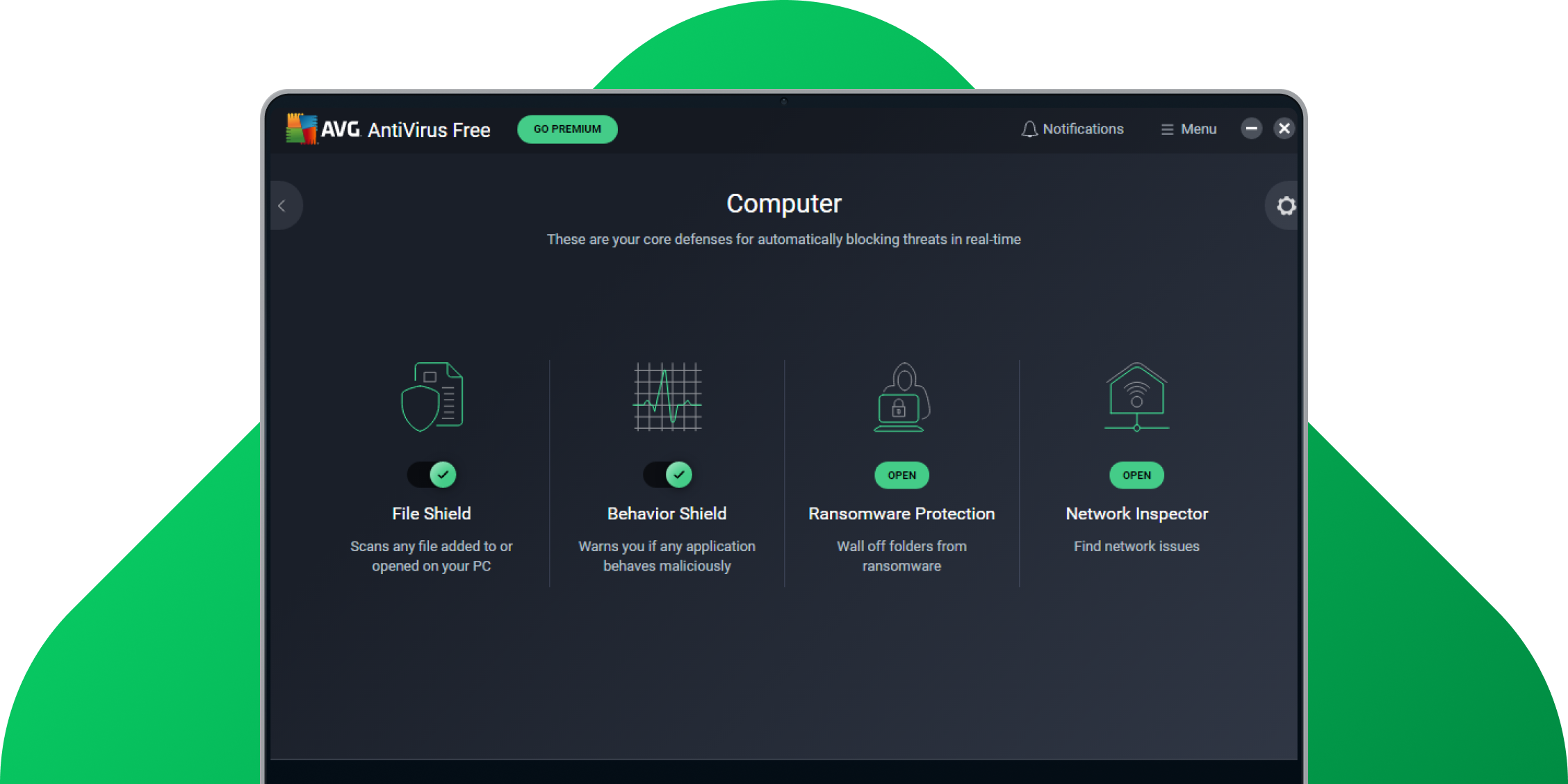 واجهة AVG AntiVirus Free