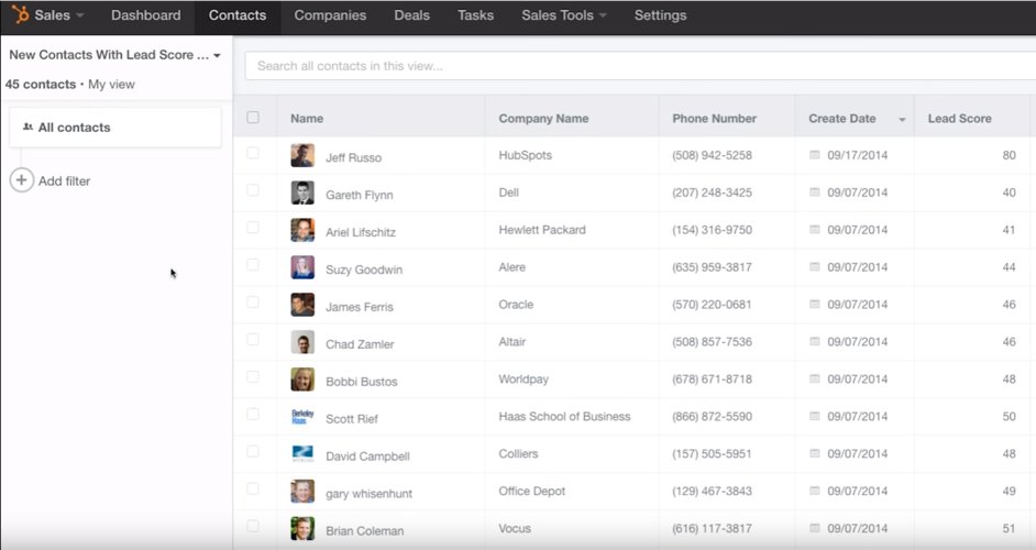 HubSpot CRM Screenshot