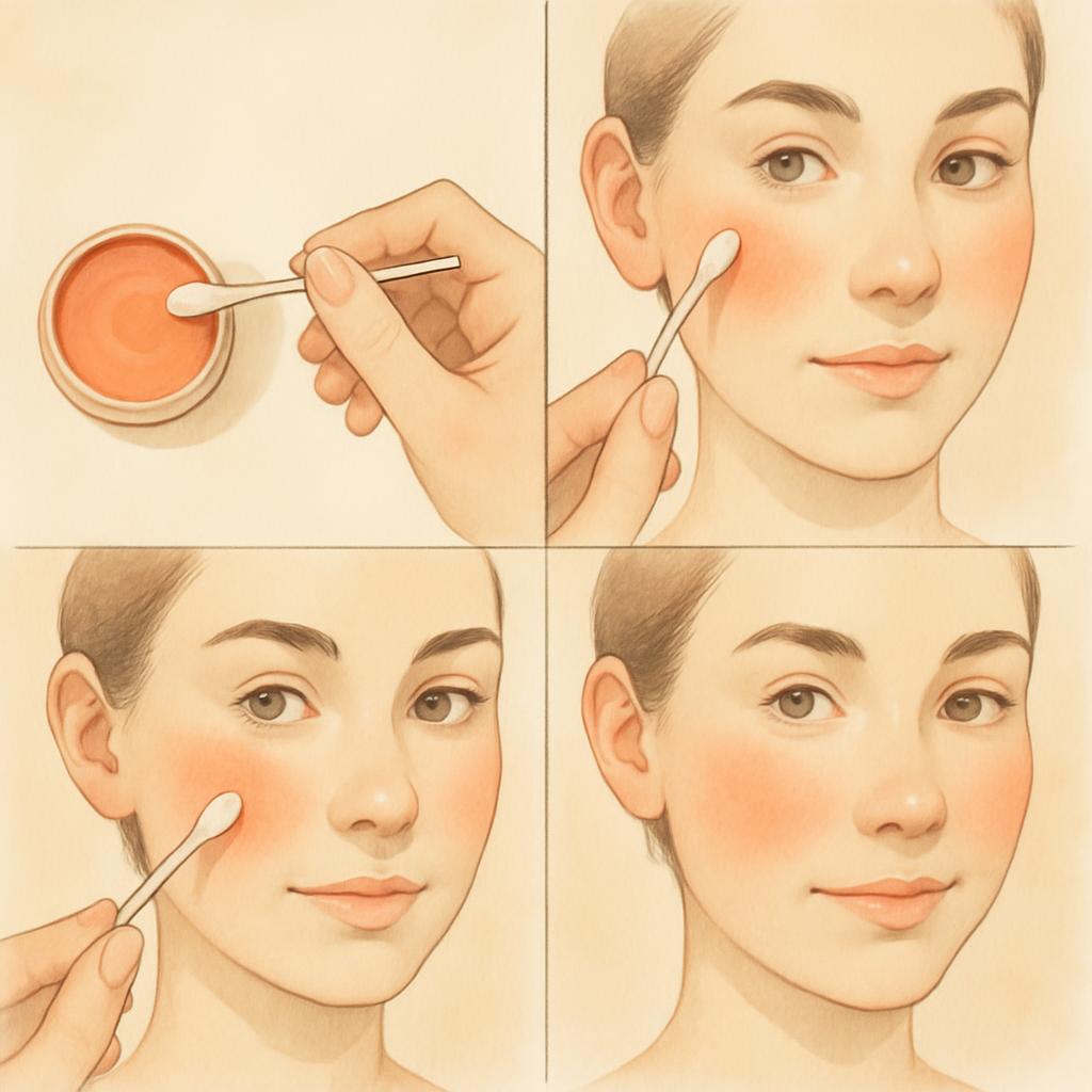 Watercolor Blush Cotton Swab Demo