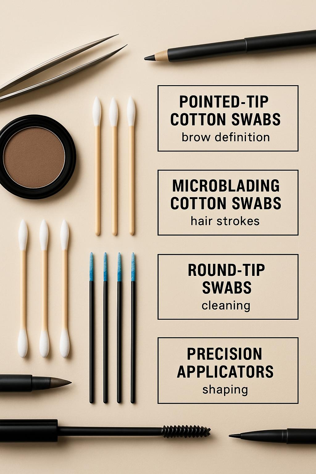 Professional Cotton Swab Tools for Eyebrow Shaping
