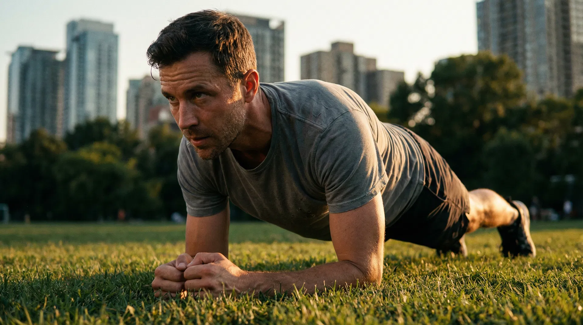 Bodyweight workout outdoors — the Anti-Diet Protocol requires only 3 workouts per week with zero equipment